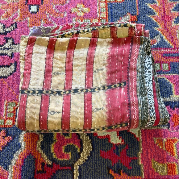 Boho Colorful Patchwork Kathna Reversible Quilt - Picture 16 of 16